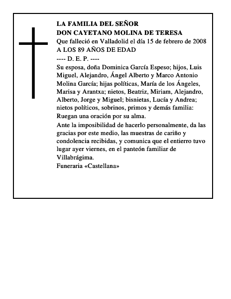 DON CAYETANO MOLINA DE TERESA