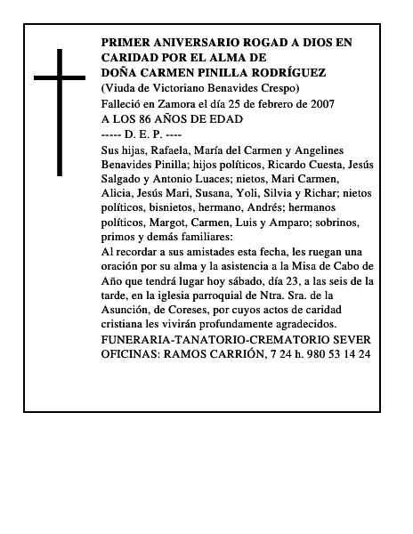 DOÑA CARMEN PINILLA RODRÍGUEZ
