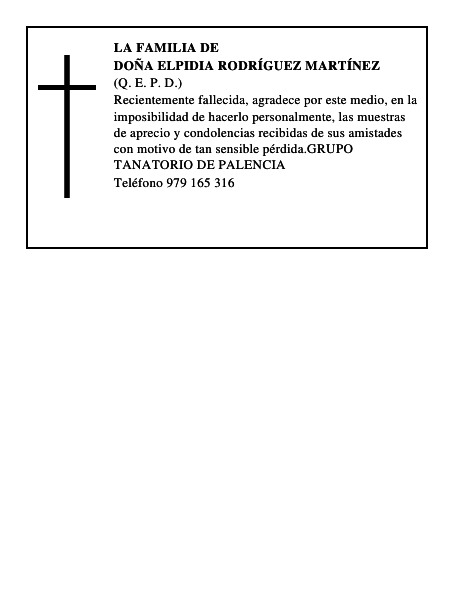 DOÑA ELPIDIA RODRÍGUEZ MARTÍNEZ