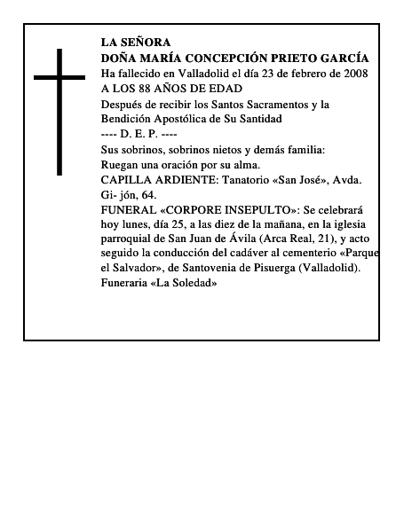 DOÑA MARÍA CONCEPCIÓN PRIETO GARCÍA