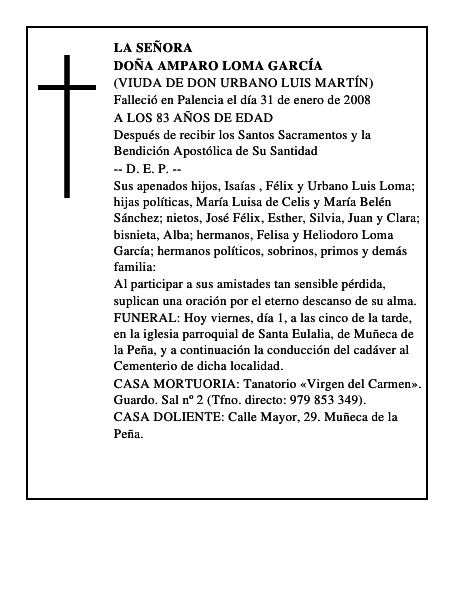 DOÑA AMPARO LOMA GARCÍA