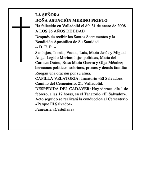 DOÑA ASUNCIÓN MERINO PRIETO