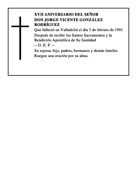 DON JORGE VICENTE GONZÁLEZ RODRÍGUEZ
