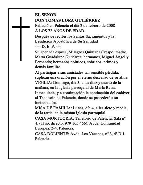 DON TOMAS LORA GUTIÉRREZ