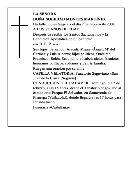 DOÑA SOLEDAD MONTES MARTÍNEZ
