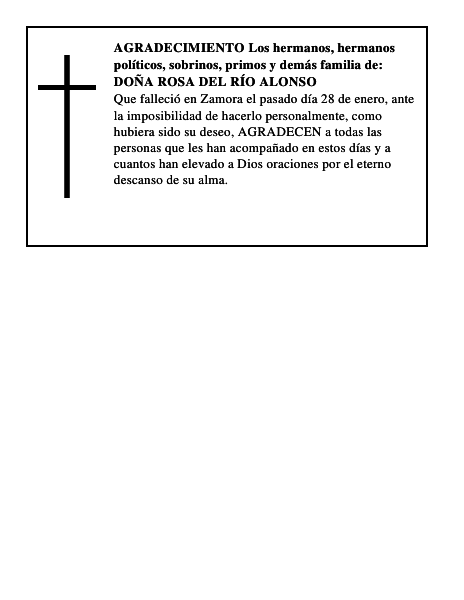 DOÑA ROSA DEL RÍO ALONSO