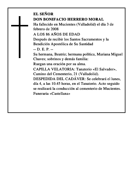 DON BONIFACIO HERRERO MORAL