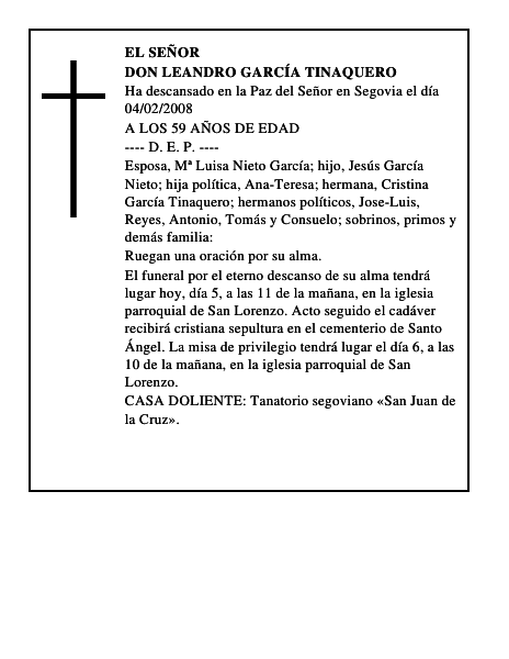DON LEANDRO GARCÍA TINAQUERO