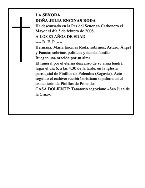 DOÑA JULIA ENCINAS RODA