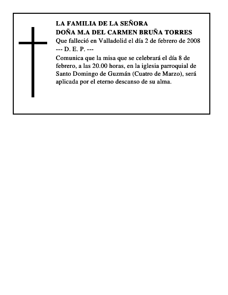 DOÑA M.a DEL CARMEN BRUÑA TORRES