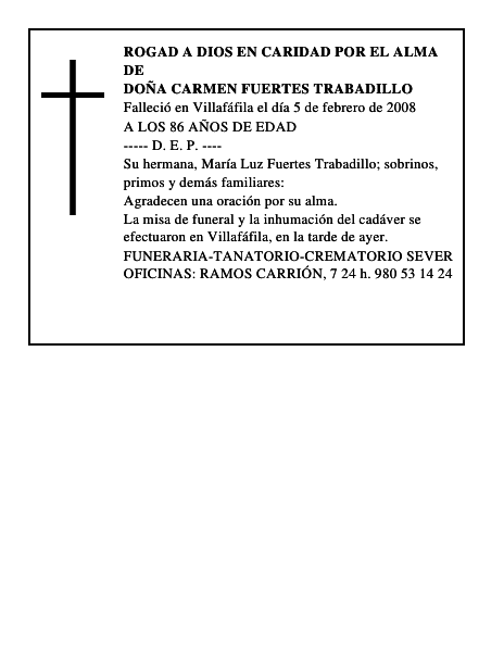 DOÑA CARMEN FUERTES TRABADILLO