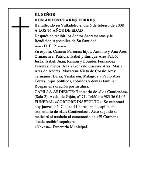 DON ANTONIO ARES TORRES