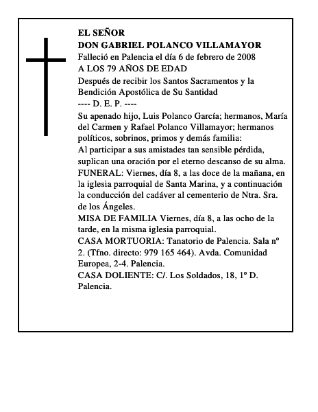 DON GABRIEL POLANCO VILLAMAYOR