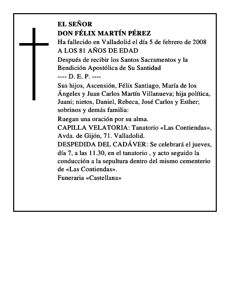 DON FÉLIX MARTÍN PÉREZ