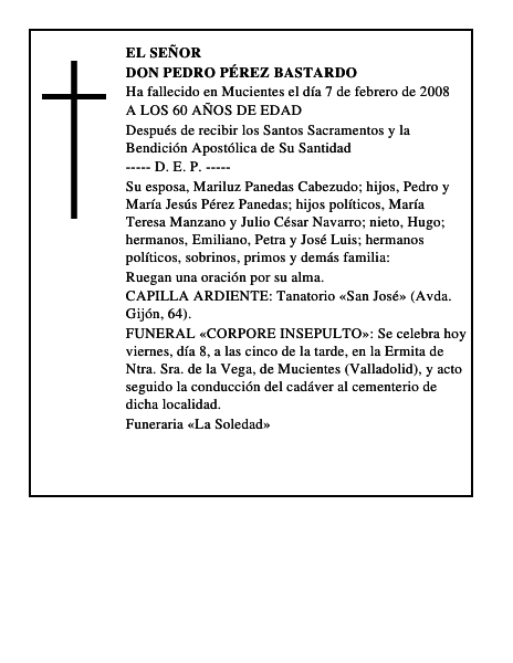 DON PEDRO PÉREZ BASTARDO