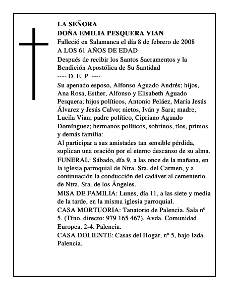 DOÑA EMILIA PESQUERA VIAN