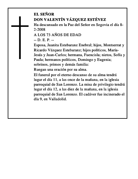 DON VALENTÍN VÁZQUEZ ESTÉVEZ