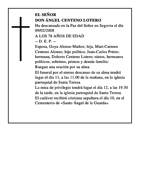 DON ÁNGEL CENTENO LOTERO