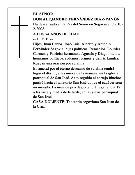 DON ALEJANDRO FERNÁNDEZ DÍAZ-PAVÓN
