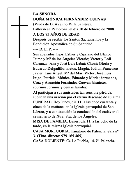 DOÑA MÓNICA FERNÁNDEZ CUEVAS