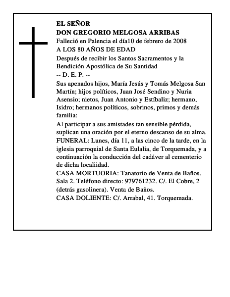 DON GREGORIO MELGOSA ARRIBAS