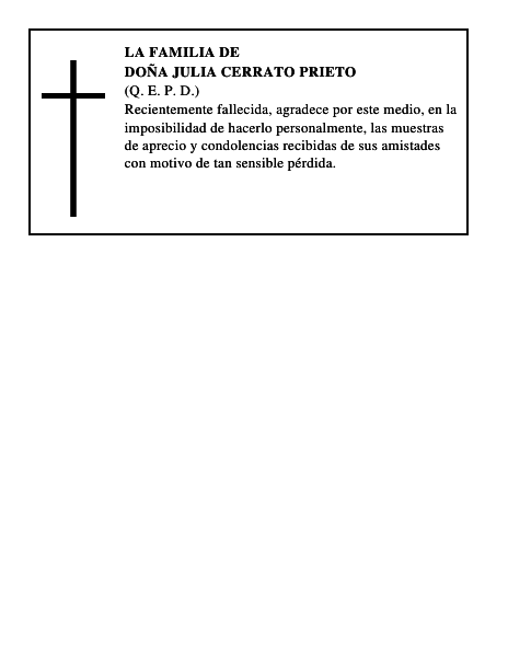 DOÑA JULIA CERRATO PRIETO