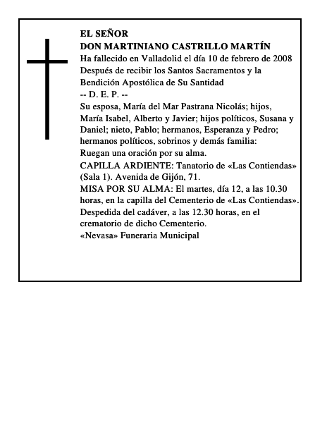 DON MARTINIANO CASTRILLO MARTÍN