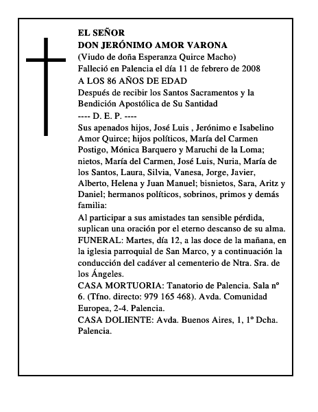 DON JERÓNIMO AMOR VARONA