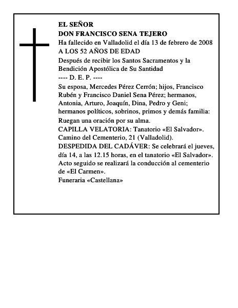 DON FRANCISCO SENA TEJERO