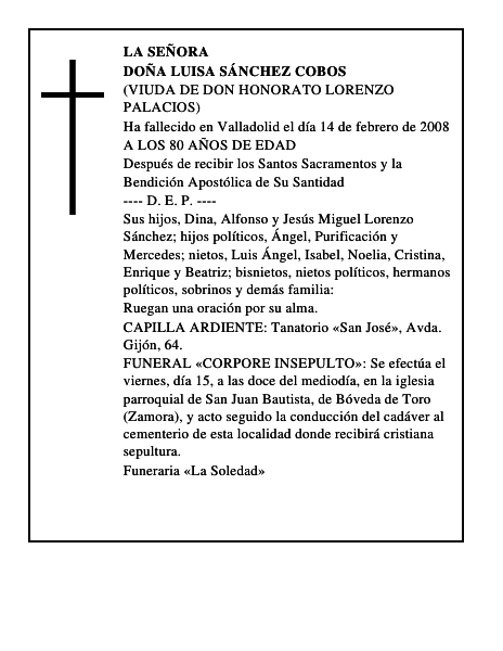 DOÑA LUISA SÁNCHEZ COBOS
