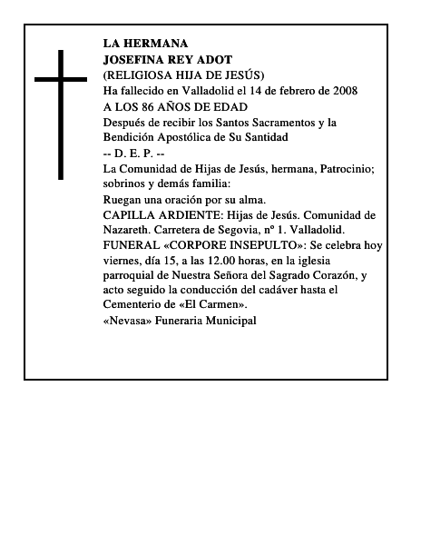 JOSEFINA REY ADOT