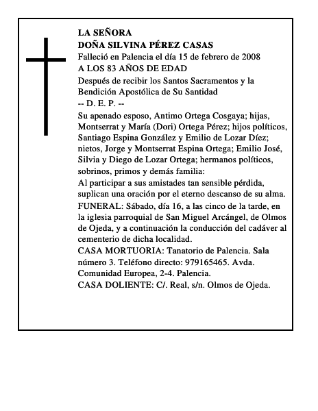 DOÑA SILVINA PÉREZ CASAS