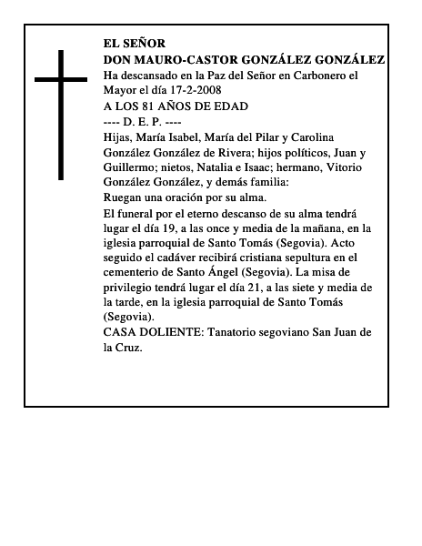 DON MAURO-CASTOR GONZÁLEZ GONZÁLEZ