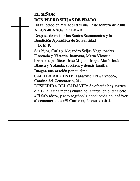 DON PEDRO SEIJAS DE PRADO