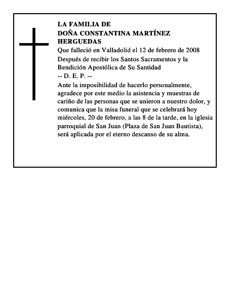 DOÑA CONSTANTINA MARTÍNEZ HERGUEDAS