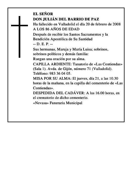 DON JULIÁN DEL BARRIO DE PAZ