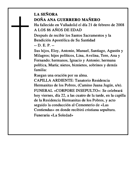 DOÑA ANA GUERRERO MAÑERO
