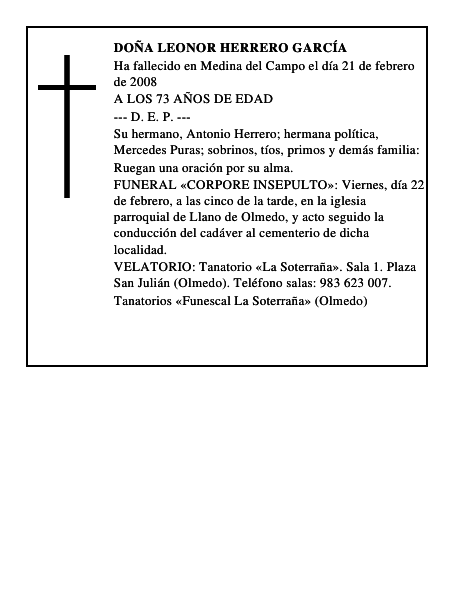 DOÑA LEONOR HERRERO GARCÍA