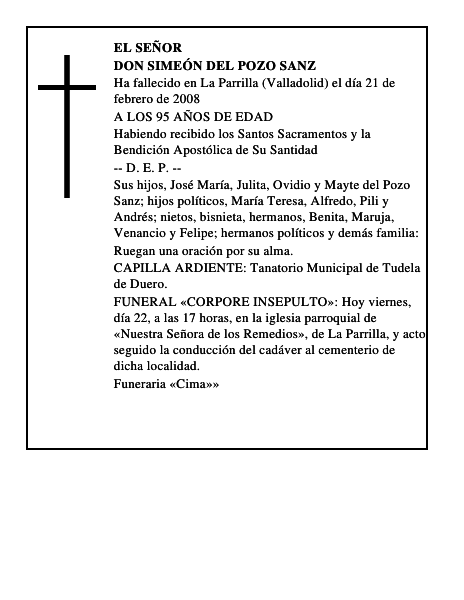 DON SIMEÓN DEL POZO SANZ