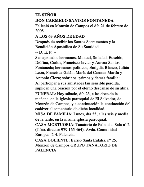 DON CARMELO SANTOS FONTANEDA