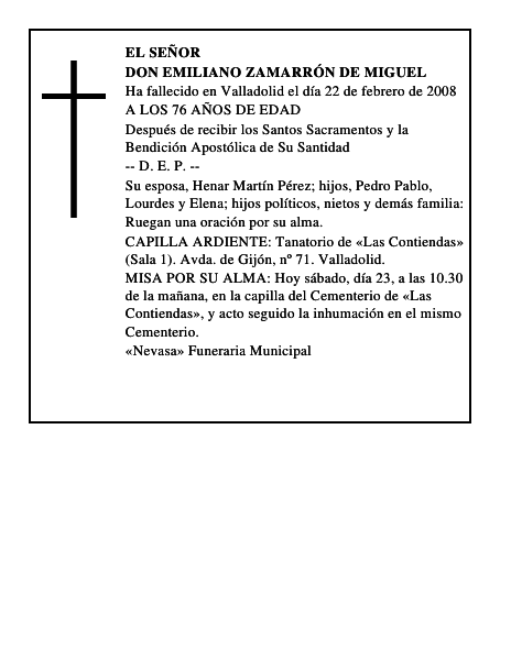 DON EMILIANO ZAMARRÓN DE MIGUEL