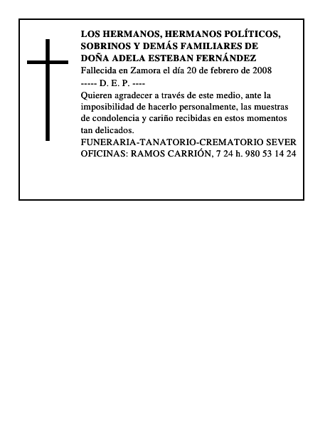DOÑA ADELA ESTEBAN FERNÁNDEZ