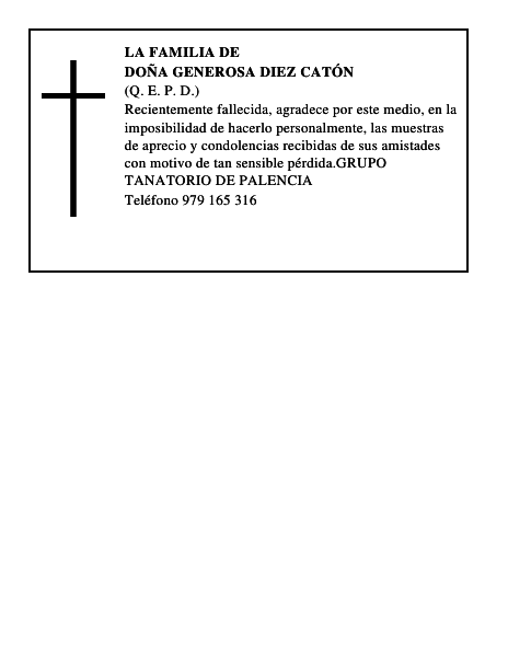 DOÑA GENEROSA DIEZ CATÓN