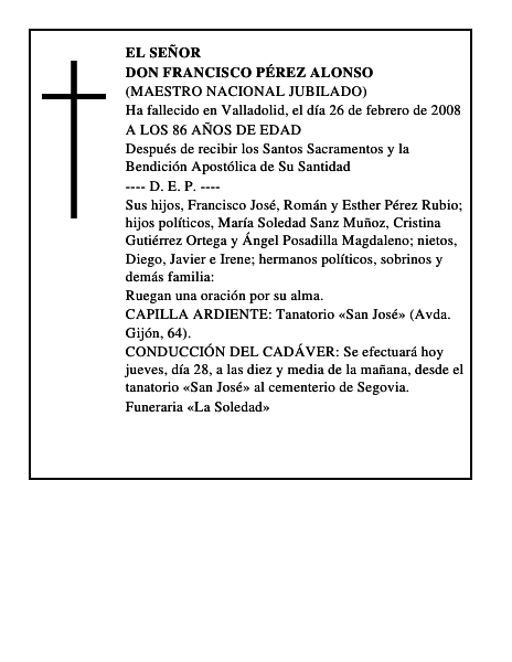 DON FRANCISCO PÉREZ ALONSO