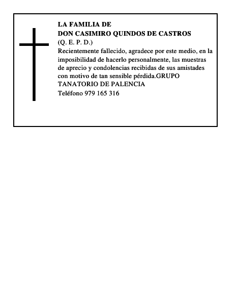 DON CASIMIRO QUINDOS DE CASTROS