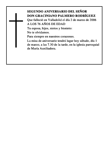 DON GRACINIANO PALMERO RODRÍGUEZ