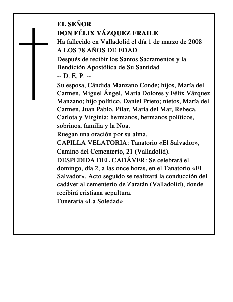 DON FÉLIX VÁZQUEZ FRAILE