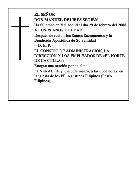 DON MANUEL DELIBES SETIÉN