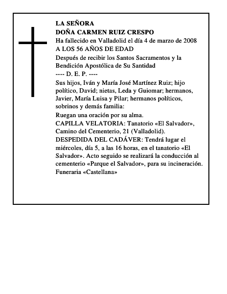 DOÑA CARMEN RUIZ CRESPO