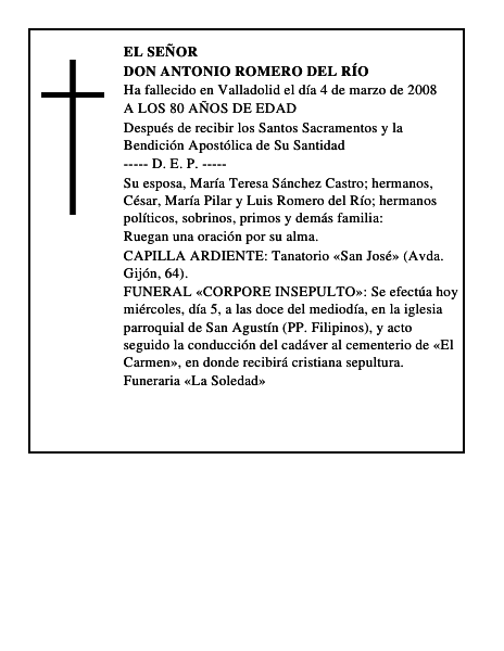 DON ANTONIO ROMERO DEL RÍO